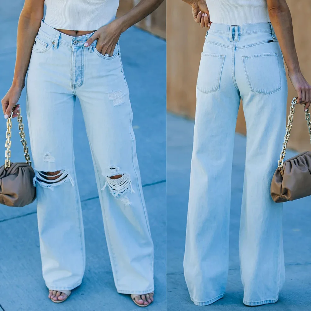 

Autumn Fashion New Women's Jeans Y2K High Street Waist Denim Trousers Cotton Baggy Jeans Young Loose Women's Classic Pants