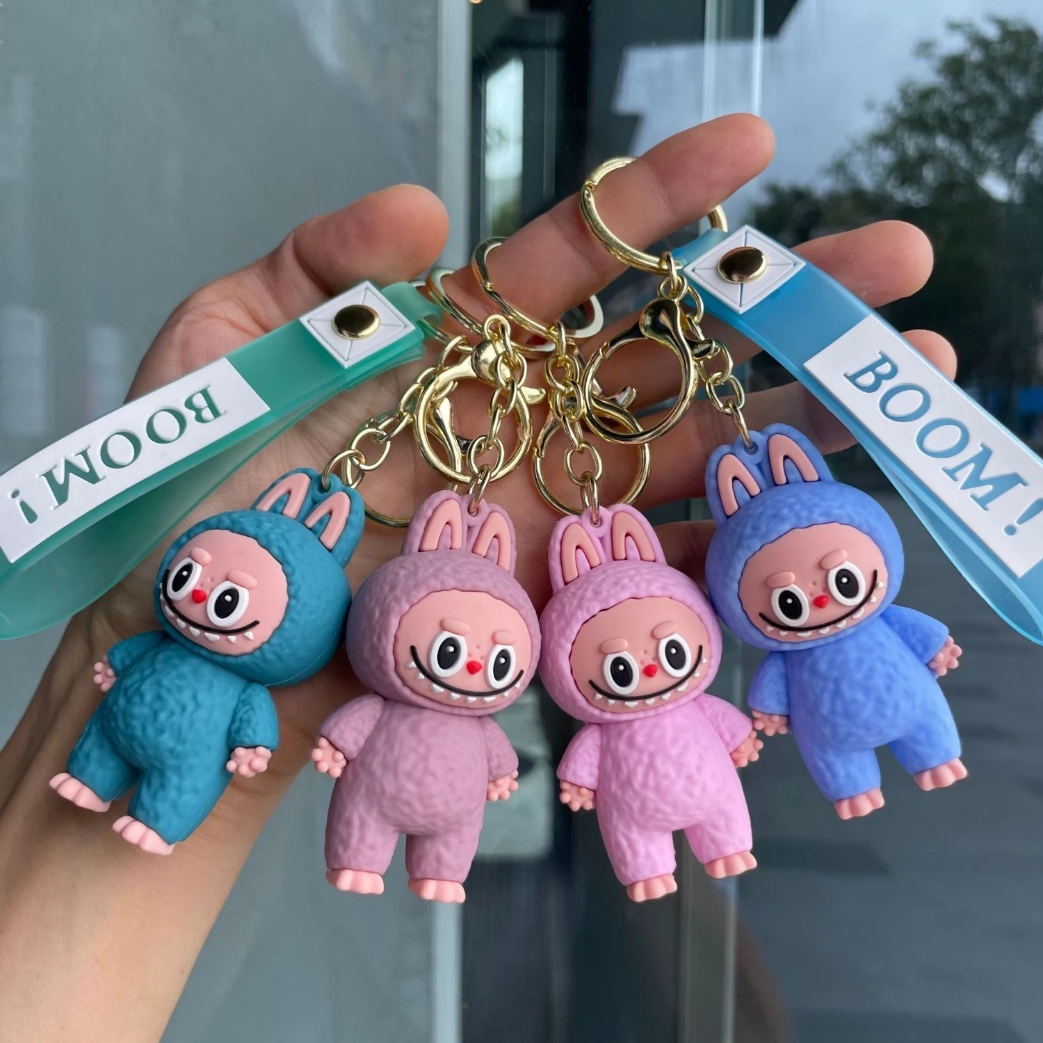 Брелок Labubu в виде куклы-монстра симпатичный мультяшный брелок из ПВХ популярный