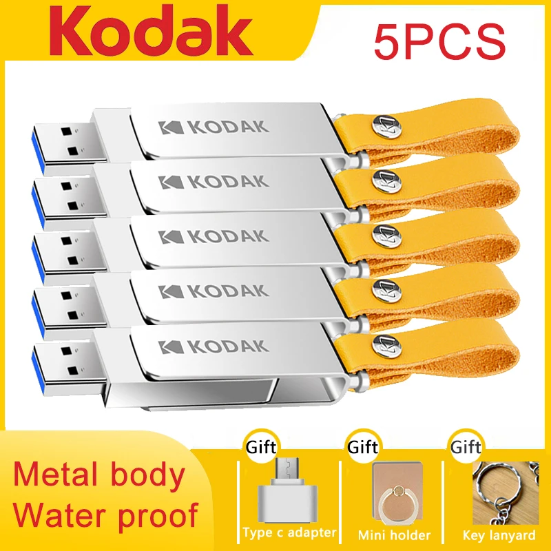 

5pcs Original Kodak Mini Pendrive USB Flash Drive K133 512GB 256GB 128GB 64GB 32GB Memory Stick Lanyard For Key U Disk highspeed