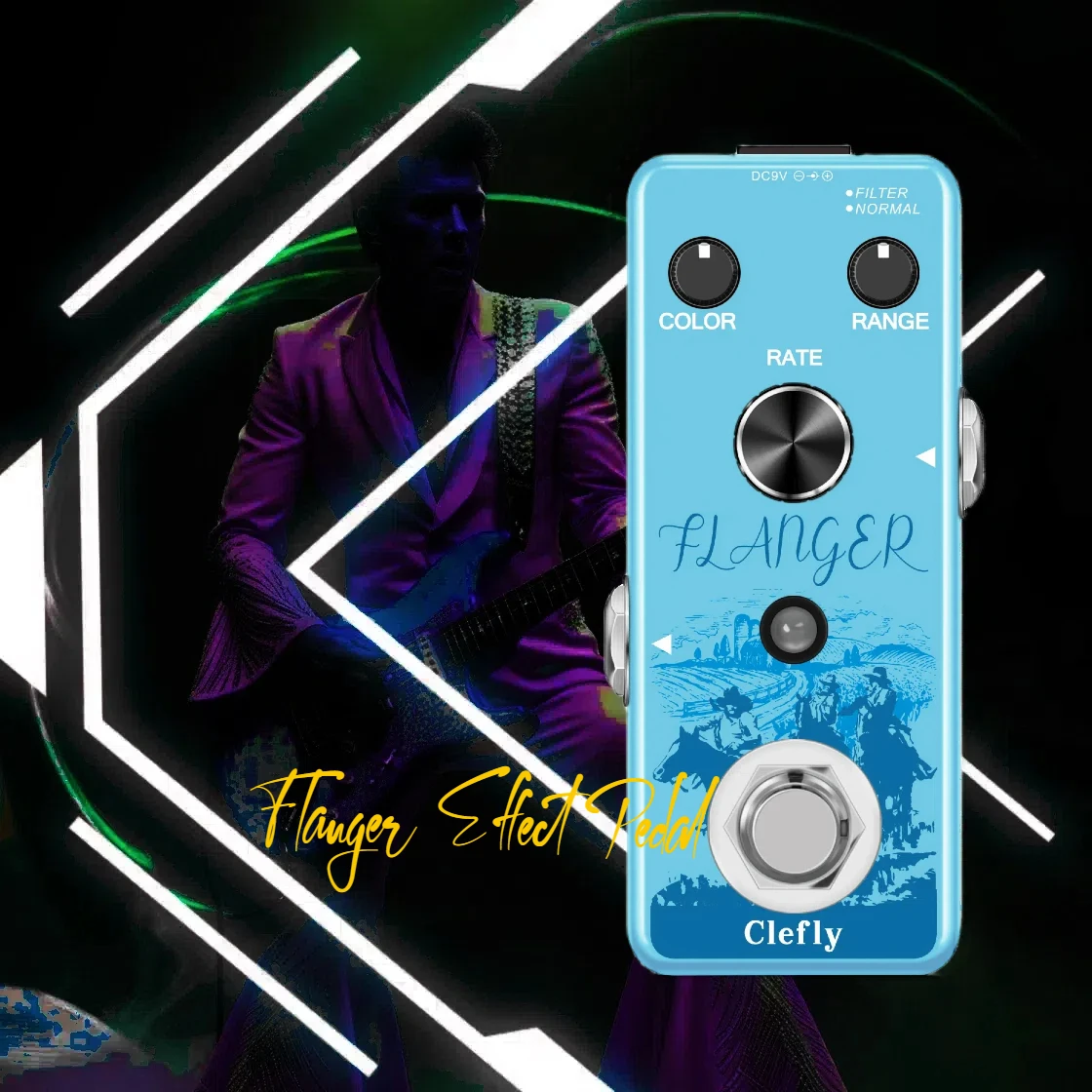 Педаль Для Гитары Clefly Flanger Винтажная Аналоговая Мини-размер True Bypass Электрогитары