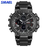 smael men sport watches digital double time chronograph watch mens led chronometre week display wristwatches montre homme hour
