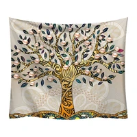 india ethnic tree elephant tapestry wall fabric pearl leaf wall cloth tapestries home decor chic wall background blanket carpet