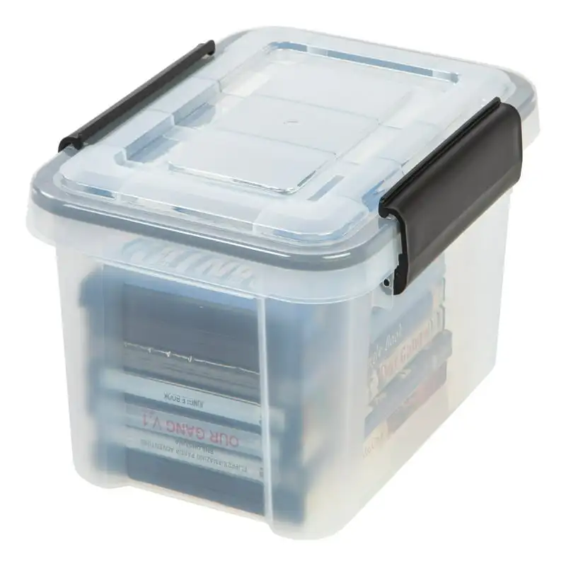 

6 Quart WeatherPro Gasket Plastic Storage Box with Buckles, Clear