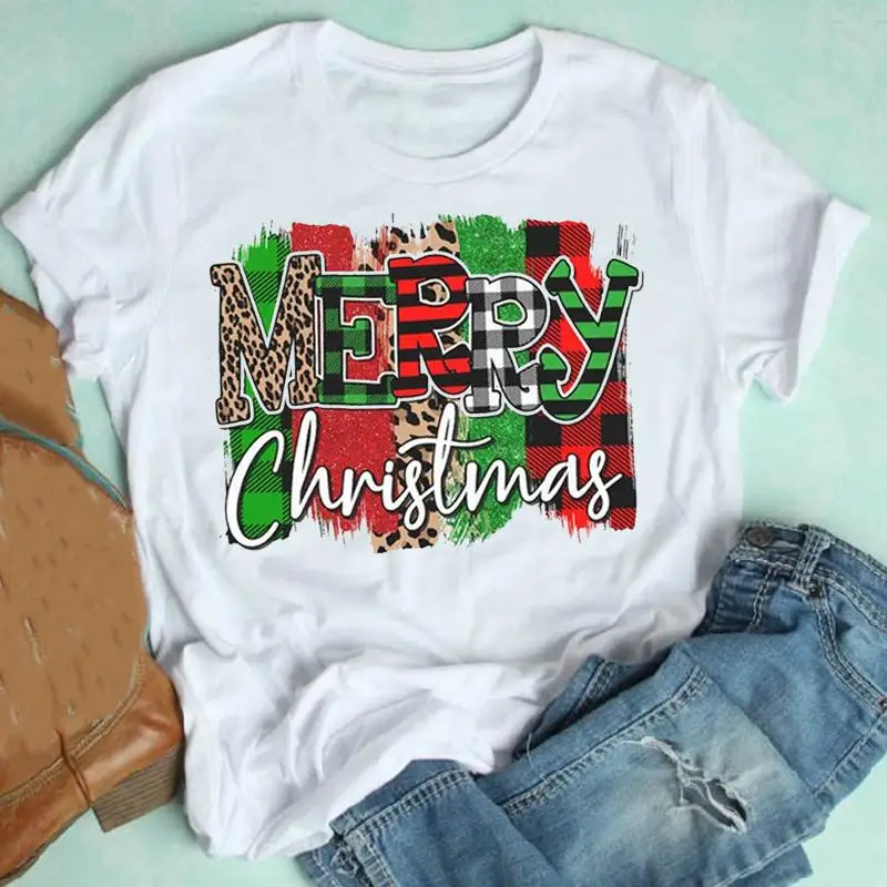 

Women Merry Christmas o-neck short sleeve New Year Lady Fashion Tshirt Graphic Shirt T Trend Travel Top Tee T-shirt