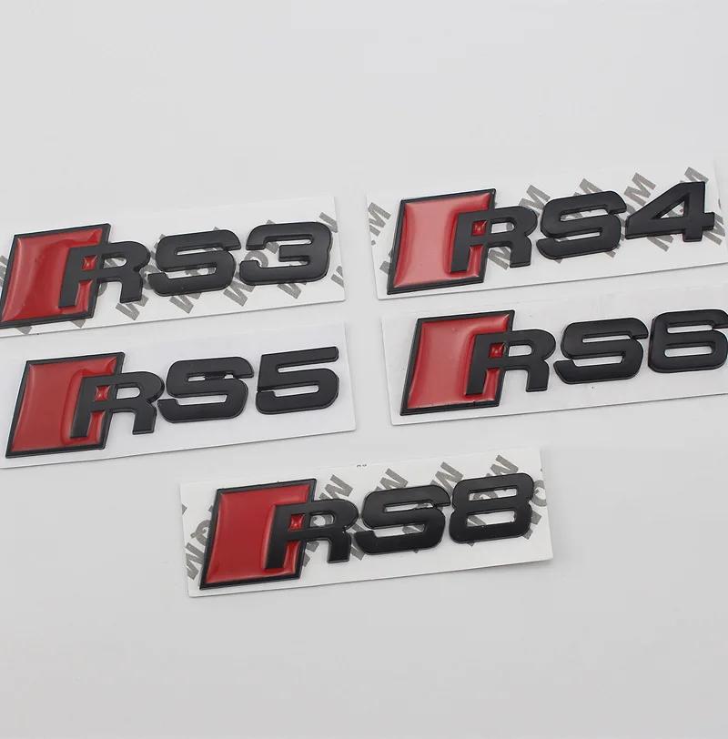 

Metal Car Sticker Badge Emblem for Audi RS3 RS4 RS5 RS6 RS8 Car Styling Metal Car Stickers Logo Auto Accessories Modified 3D