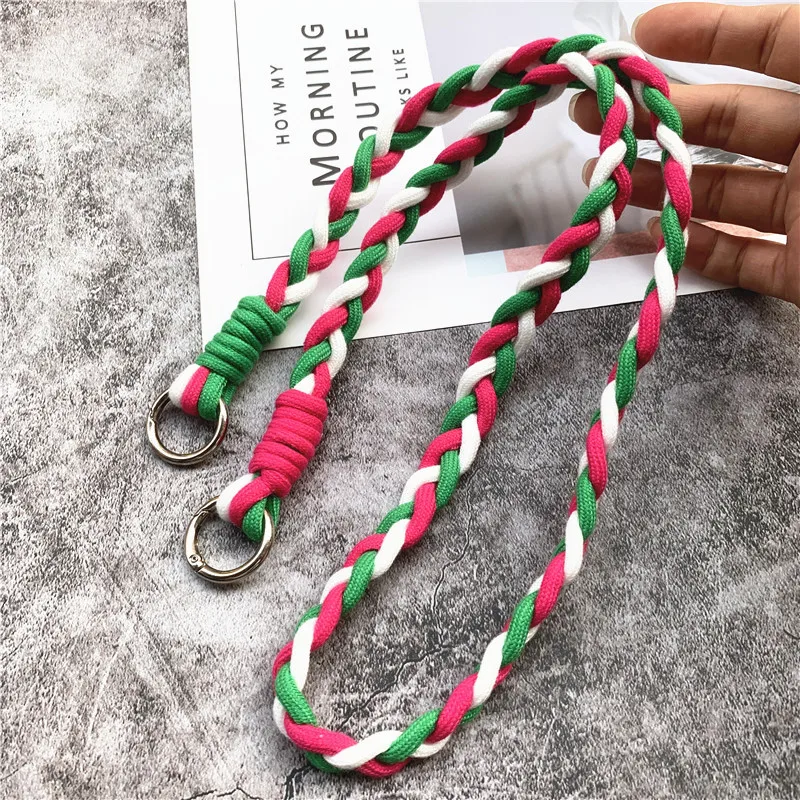 

Cord to Hang the Mobile Phone Straps Contrasting Colors Landyard Premium Cotton Phone Accessories Lanyard Crossbody Chain Rope
