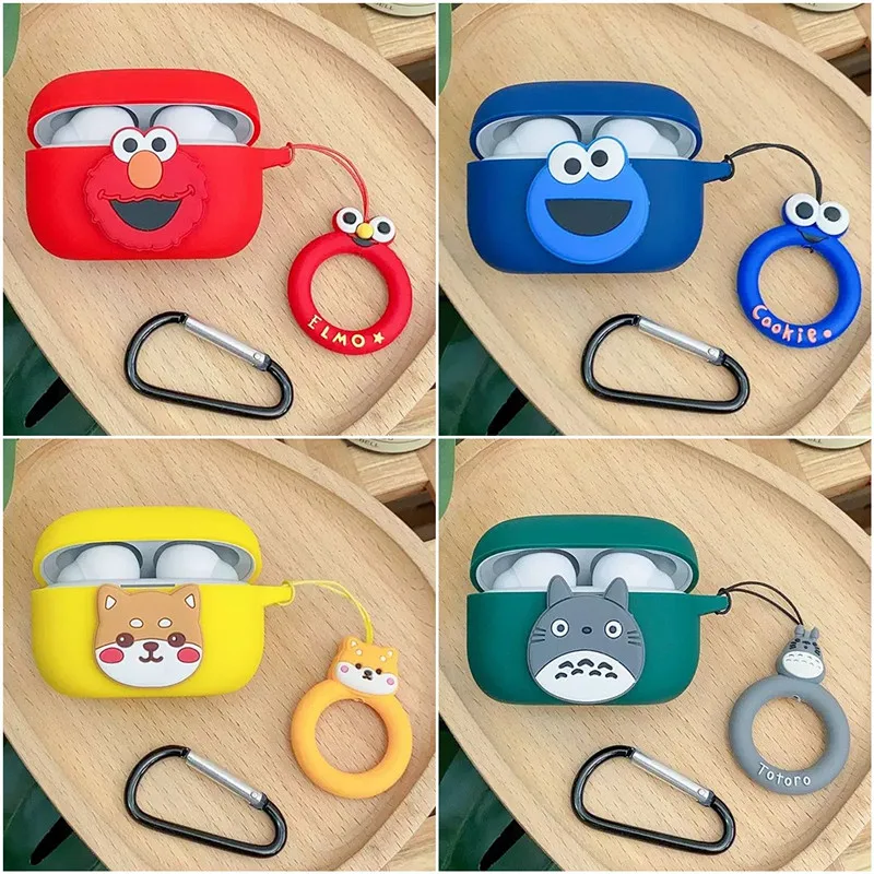 

Cartoon Earphone Case Sleeve For Sony LinkBuds S Silicone Wireless Bluetooth Earbuds Charging Box Protective Cover With Lanyard