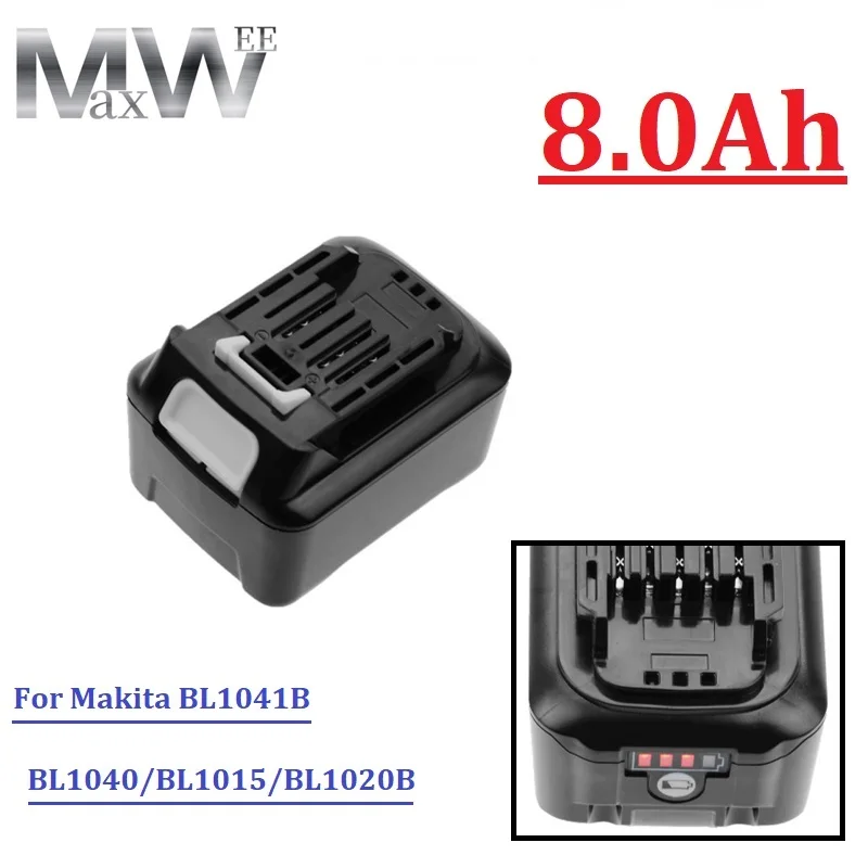 

12V 8.0Ah Rechargeable Battery For Makita Power Tools Replaceable Battery For Makita BL1021B BL1041B BL1020B BL1040B Batteries