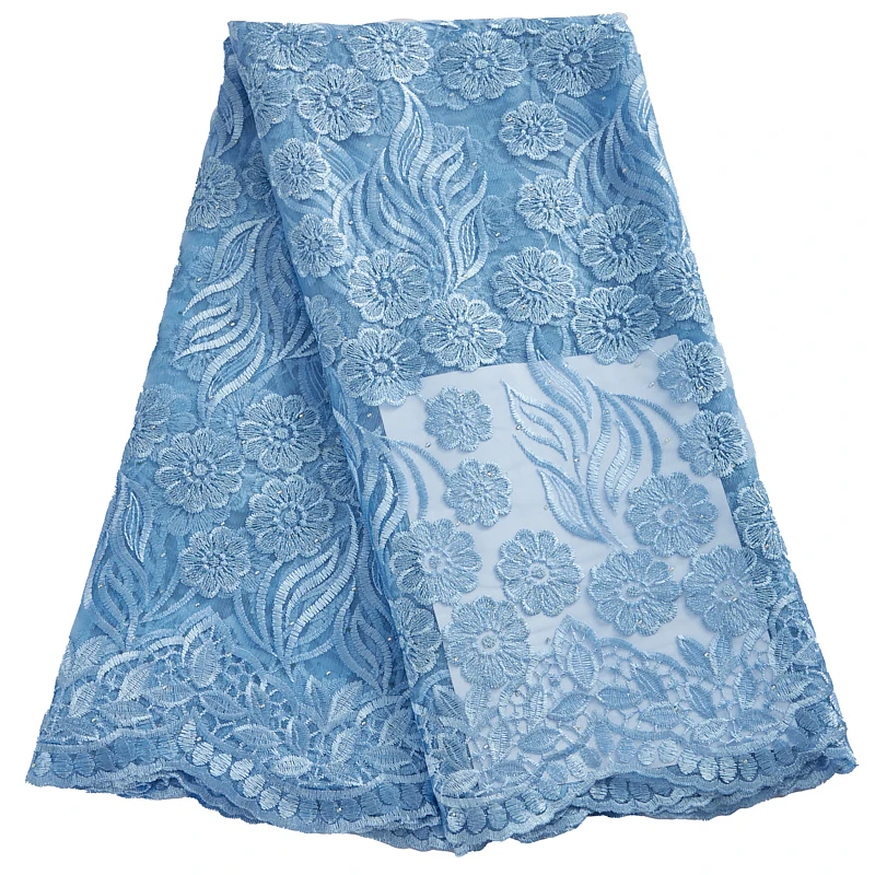 Новейшая африканская Тюлевая Кружевная Ткань 5 ярдов ткань высокого качества для