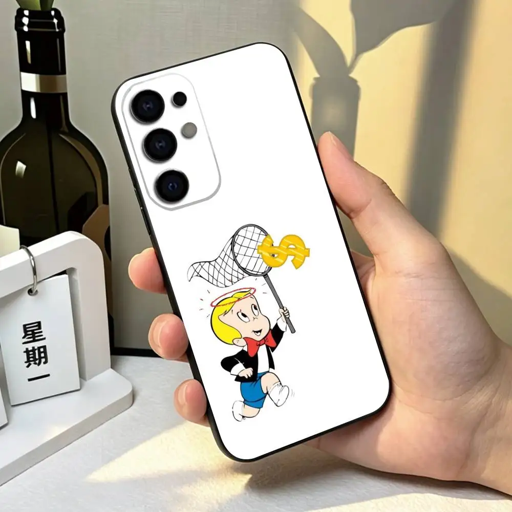 Фото Чехол для телефона с изображением мультяшного персонажа R-Richie Rich для Samsung S26, S25, S24, S23, S22, S21, S30, Ultra, Plus, Fe, Lite, Note, 10, черный чехол в подарок. №5