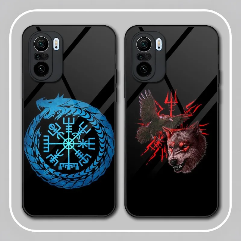 

VViking Vegvisir Odin Nordic Phone Case Glass For Redmi K40 K20 K30 K50 Proplus 9 9A 9T Note10 11 T S Pro Poco F2 X3 NFC