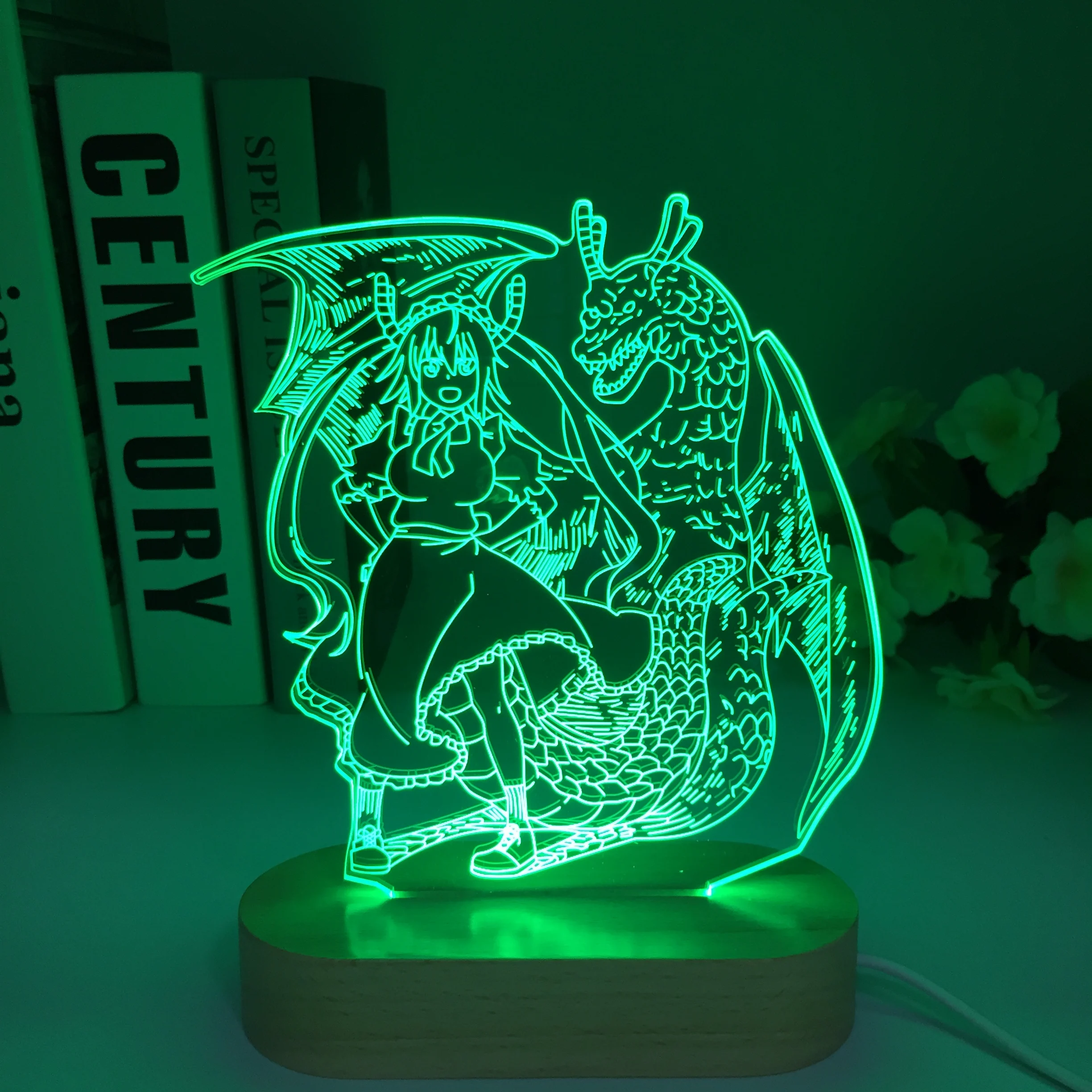 

Tohru Miss Kobayashi's Dragon Maid Аниме Фигурка светодиодный 3d ночник для деревянной декоративной лампы подарок на день рождения манга Tohru светильник