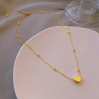 explosive creative personality gold heart shaped pendant necklace ladies temperament jewelry shiny zircon wedding gift