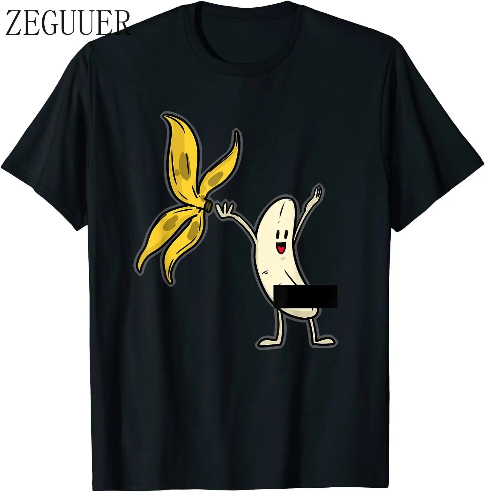

Bananas Printed T-shirt Short Sleeve Vintage Gift for Men Women Funny Manga O-Neck Black Tee High Quality Harajuku Graphic Tees