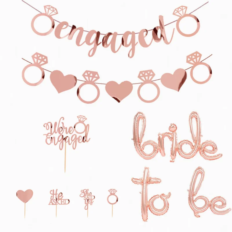 

Розовое золото, буквы невесты, свадебные украшения для девичника