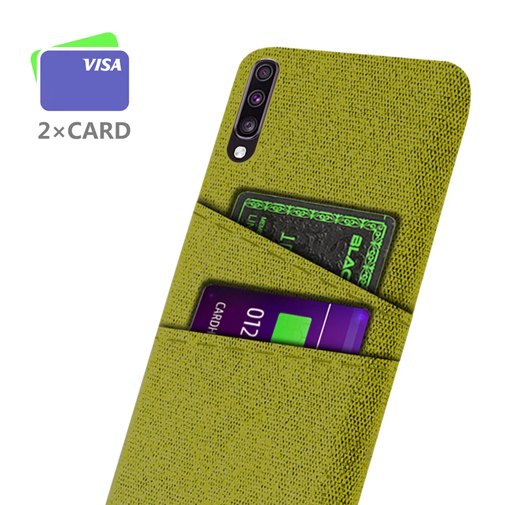 

For Samsung Galaxy A70 Case SM-A705F Dual Card Fabric Cloth Luxury Business Cover For Samsung A70 A 70 A705F Back Coque 6.7''
