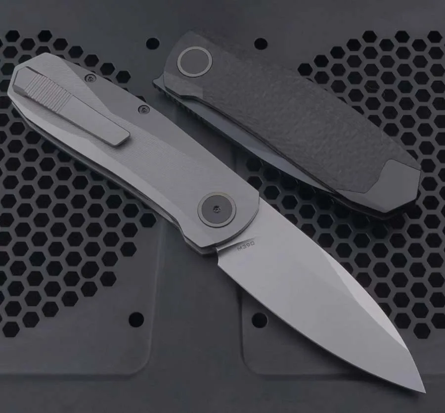 Фото Новый нож VENOM Weimang из стали M390 с титановой и карбоновой рукоятью для активного отдыха, кемпинга, охоты, кухни, выживания, EDC-инструмент №3