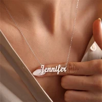 personality customized name men necklace stainless steel letter nameplate pendant gold necklace jewelry gift collares para mujer