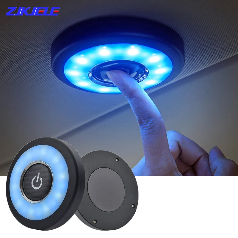 

3-цветный Автомобильный светодиодный ночник, 20 светодиодов, подсветка для салона автомобиля, освещение для чтения, освесветильник для багажника, купольный светильник для салона автомобиля, перезаряжаемый потолочный светильник