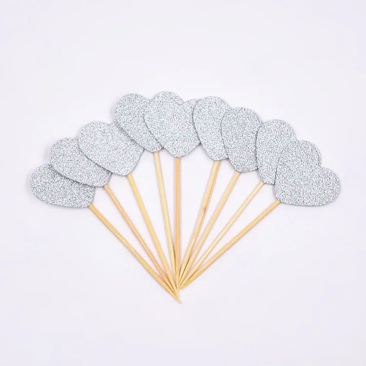 MOONBIFFY Мини-топперы для капкейков сердечки и звезды