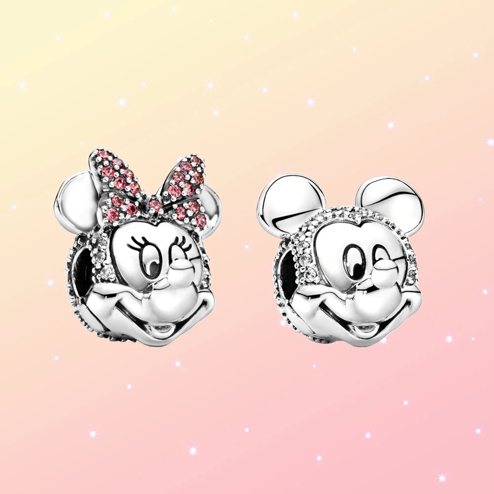 

Polished Cute Mouse Charm 925 Silver Birthday Party DIY Bracelet Necklace Fit for Pandora Romantic Girls Jewelry Gift