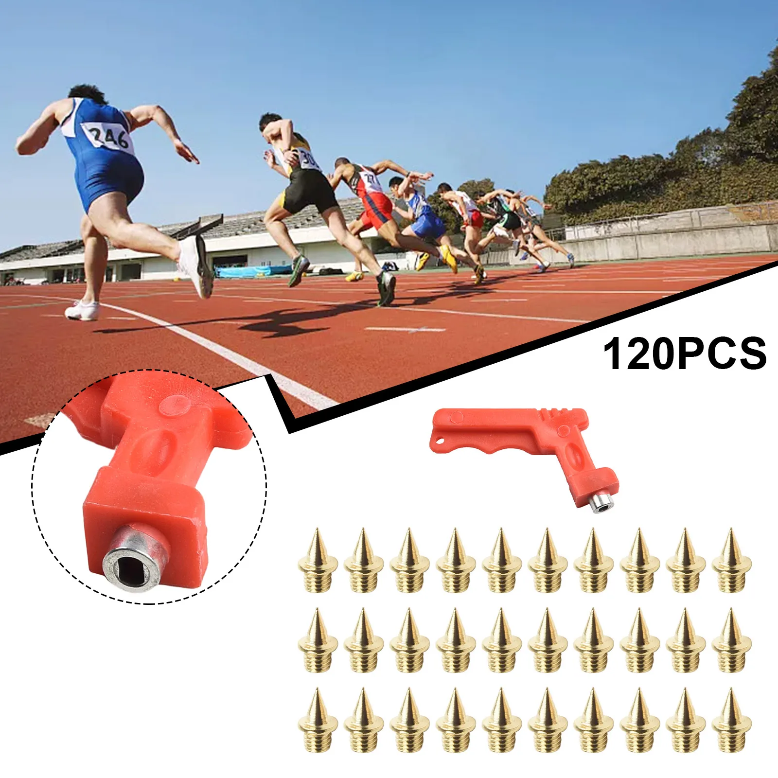 

120pcs Track Field Needle With Wrench Shoe Spikes Spikes Steel Spikes 0.25 Inch 0.25inch Track Field Needle Camping