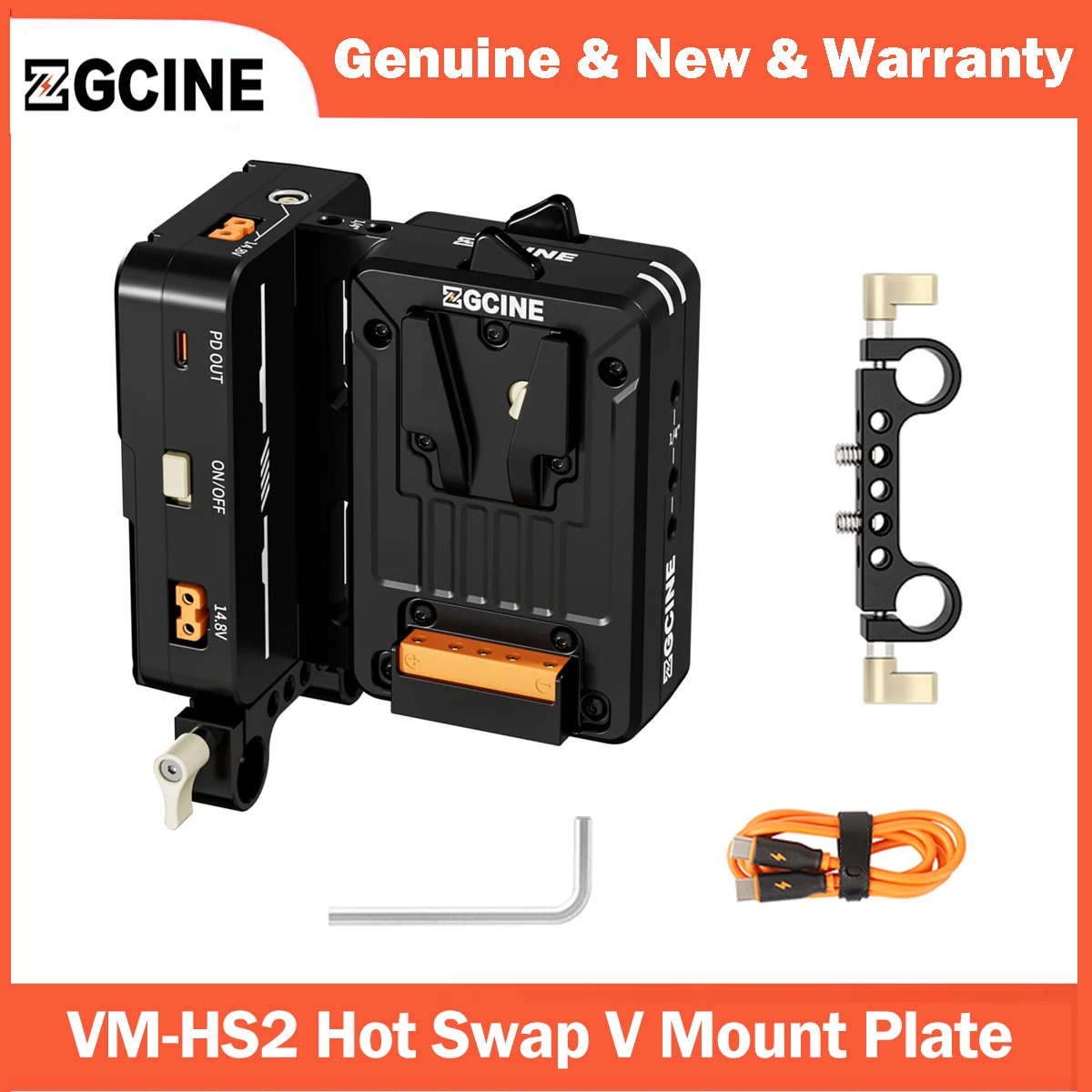 Фото ZGCINE VM-HS2 Hot Swap/Shark Fin, аккумуляторная пластина с двойным креплением Micro V, поддержка выхода - Lemo 2-контактный, D-Tap, USB-C, BP №1