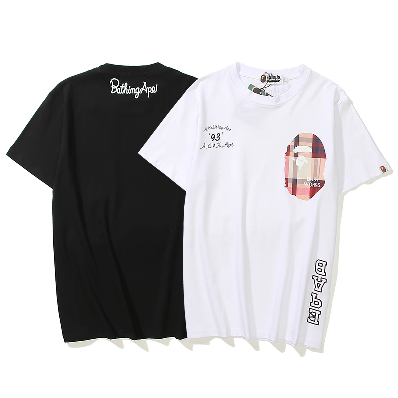 

Fashion BAPE Tshirts Short Sleeve Tops 2022 Men Women Black White Quality 100% Cotton Casual Trip Summer T-Shirt Clothing Ropa