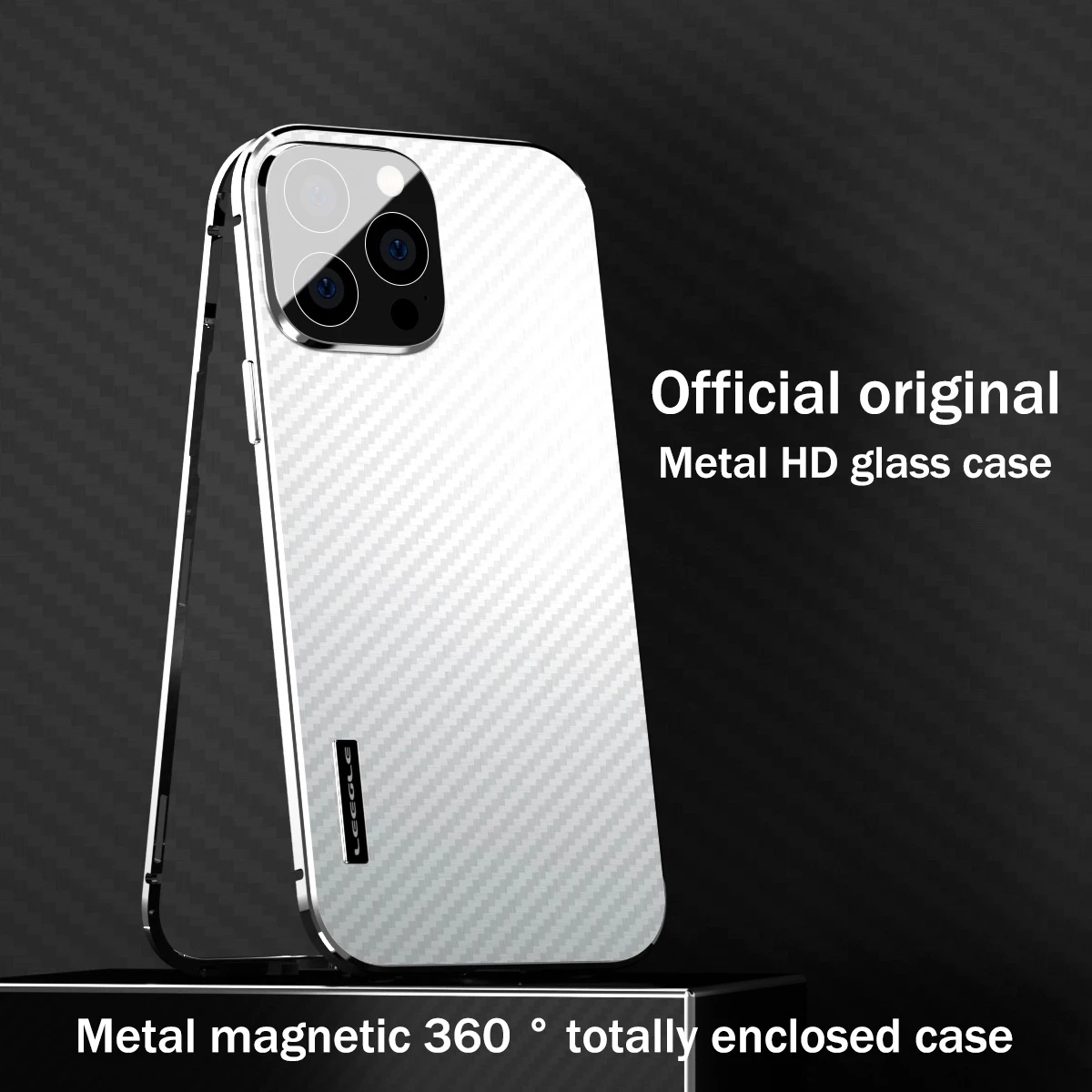 

NEW Magnetic case for iPhone 14 Pro Max 360° full surround HD Glass Luxury Carbon Fiber Ultra Thin Anti-fall protective cover