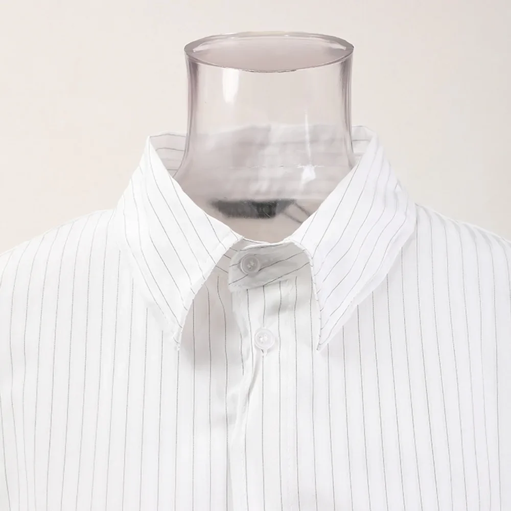 Новинка лета 2024 складывающаяся блузка Nichedesign с объемным рисунком в полоску