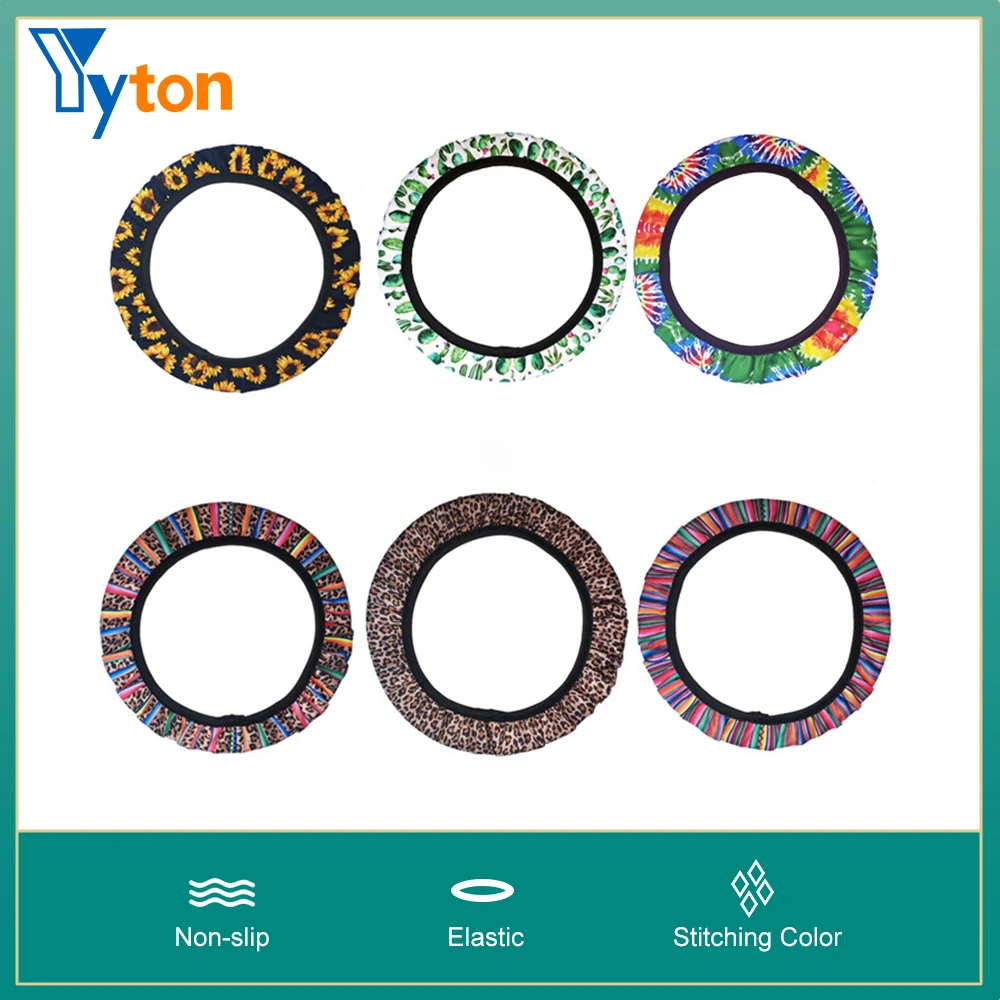 

Yyton искусственный автомобильный Леопардовый принт, Нескользящие аксессуары для интерьера, автомобильный чехол на руль, украшение для стайл...