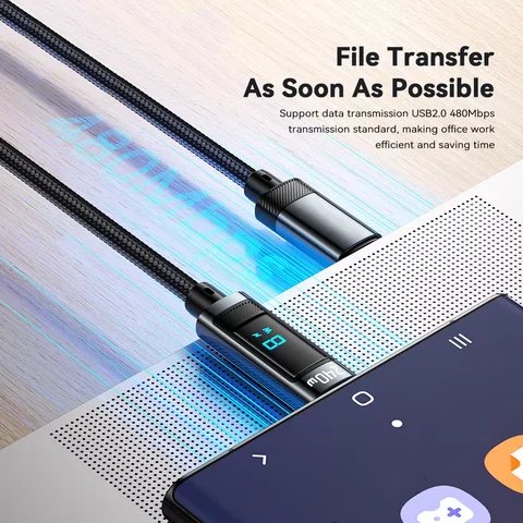 240 Вт PD Кабель для быстрой зарядки типа C к типу C Кабель 100 Вт с цифровым дисплеем USB C к типу C для Xiaomi HUAWEI Macbook iPad Ноутбук