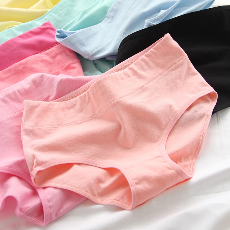 

Женские однотонные трусики, минималистичные мягкие удобные хлопковые шорты, трусы с высокой талией, нижнее белье для женщин