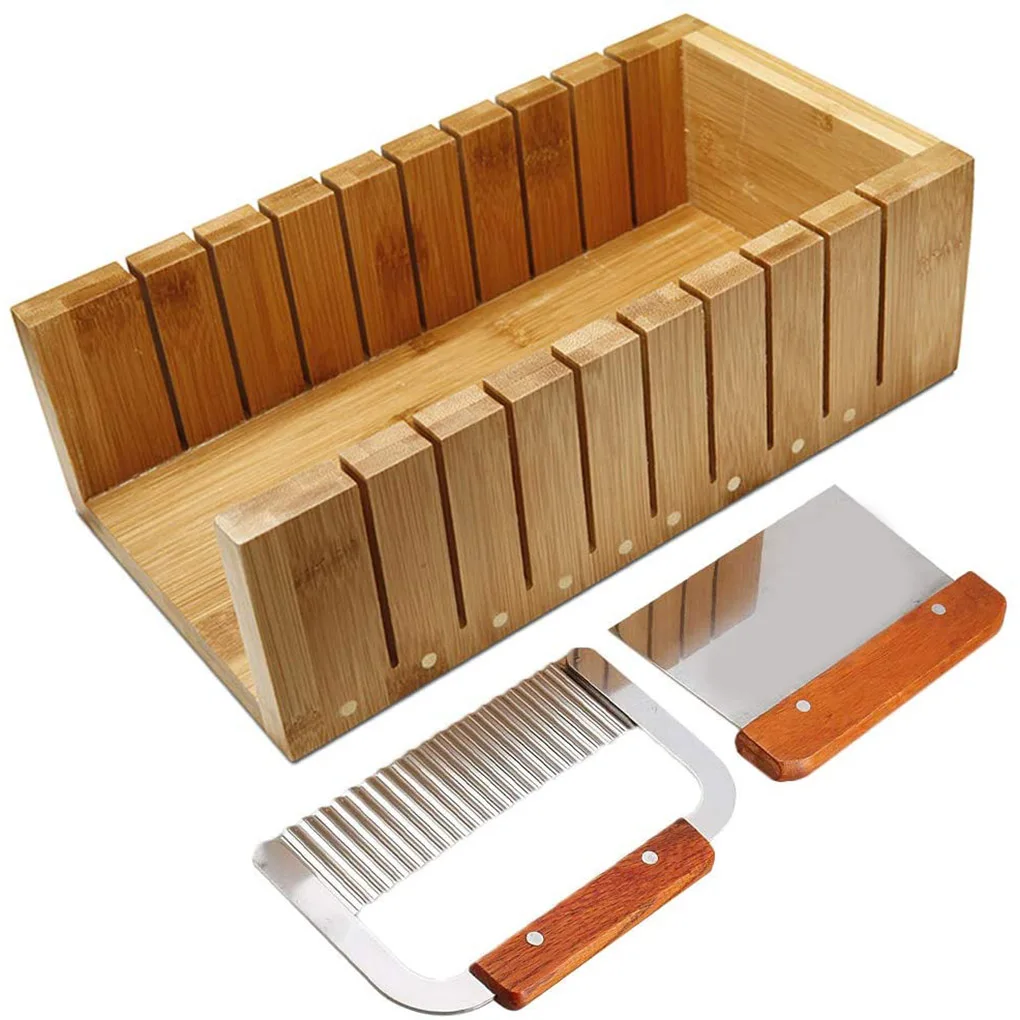 

3Pcs Wooden Mold Stainless Steel Straight Slicer Wavy Trimmer Planer Kit Loaf Bar Making Tools