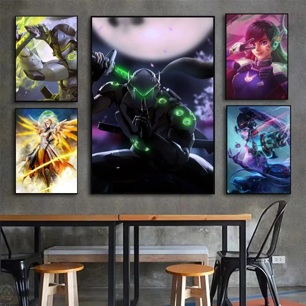 O-OverwatchS Плакат-наклейка HD Качество Настенное Искусство Винтажная Декоративная