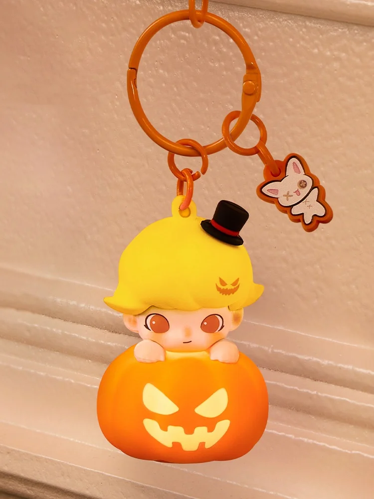 Новый натуральный Labubu Dimoo Molly Хэллоуин Тыква Светящийся кулон Странная