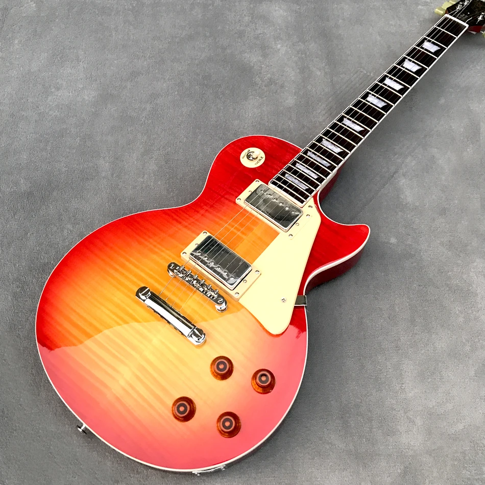 

Rosewood fingerboard electric guitar, chrome hardware, cherry burst maple top, free shipping, 1