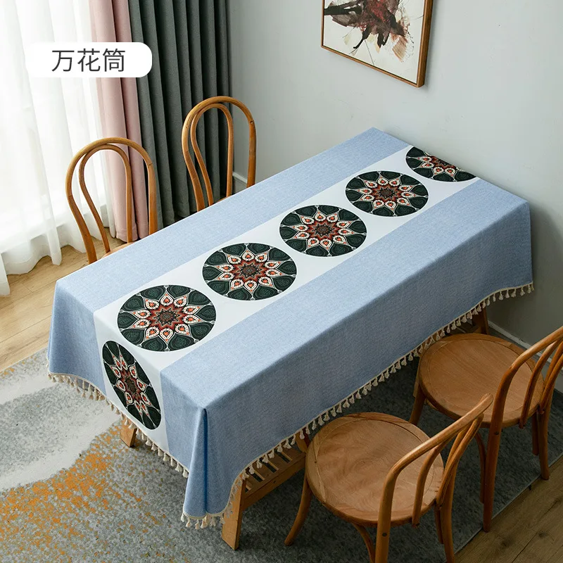 

Tablecloth Waterproof Oil Printing Ethnic Wind Coffee Coffee Table President Square Cross -border Table 28PDLH01