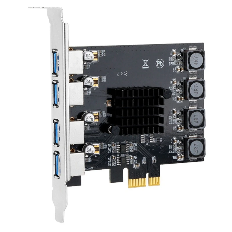 

4 Port USB 3.0 PCI-E Expansion Card PCI Express PCIE USB 3.0 Adapter Support Slot PCI-EX1/X4/8/X16
