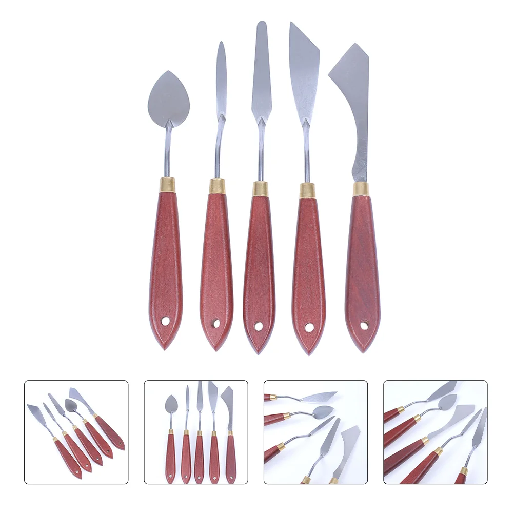 

Инструменты для масляной живописи, скребок, наборы для макияжа, шпатель для смешивания цветов, металлическая деревянная ручка
