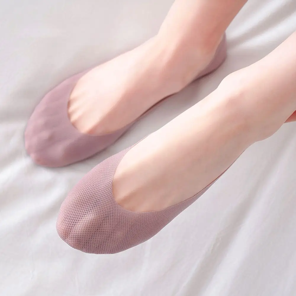 

Короткие летние женские носки, дышащие шелковые однотонные невидимые хлопковые носки, тапочки, женские сетчатые носки