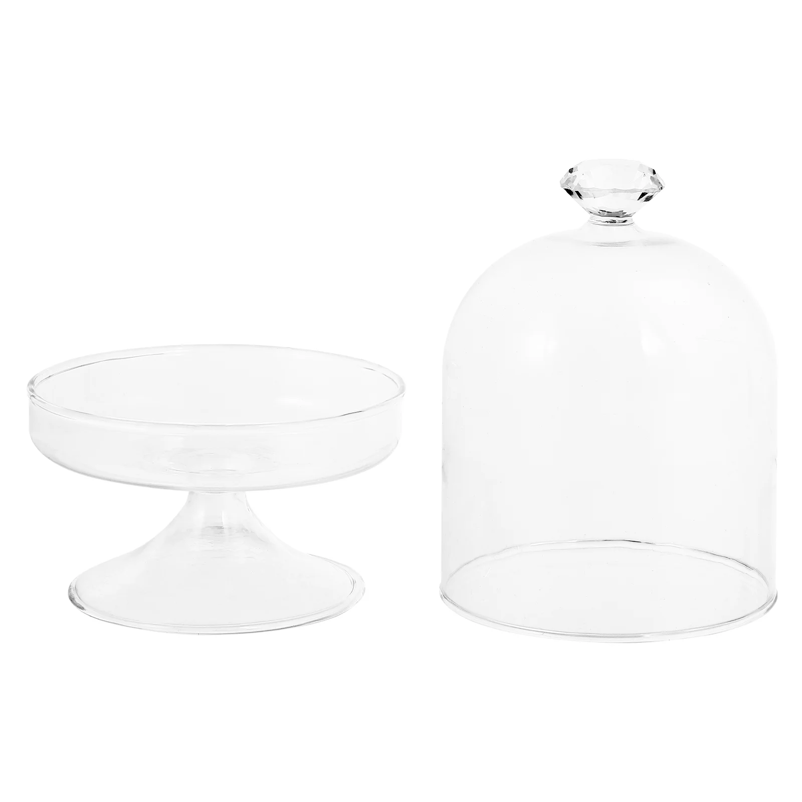 

1Set Creative Glass Cover Cake Tray Food Cake Cover Lead Glass Plate