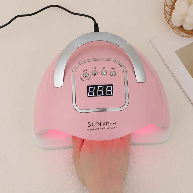 

Pink 280W SUN X12 Lampara uv led for nails Fast Cure All Gel Nail Polish Smart Light Protable Nail Drying Lamp Manicure Tools