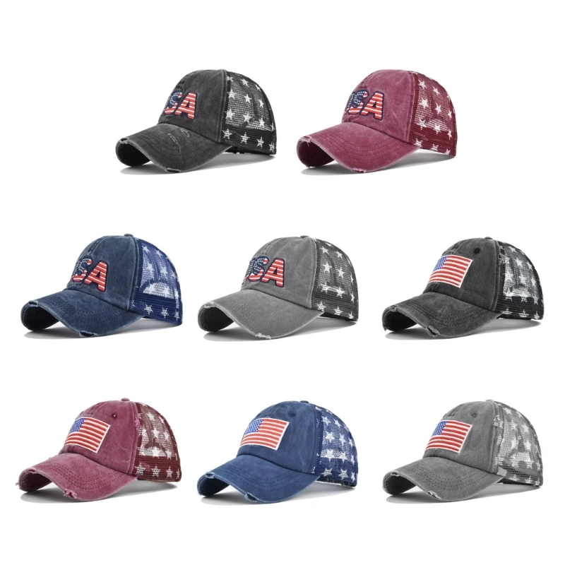 

Бейсболка с защитой от солнца для мужчин и женщин, Регулируемая Кепка с рисунком флага США для взрослых, в стиле хип-хоп, уличная спортивная шапка для подростков, весна-лето