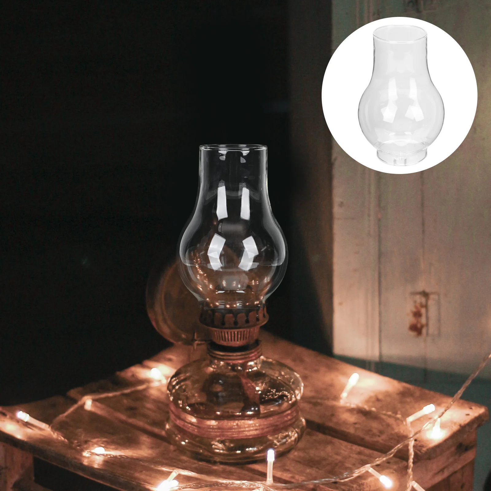 

Glass Coal Lamp Shade Table Top Oil Replacement Chimney Decorate Cover Outdoor Kerosene