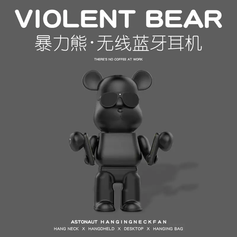 

Bearbrick TWS Gloomy Bear Creative Headphones In Ear Wireless Bluetooth Earbuds Cute Violent Bear Anime Cartoon Earphones Gift