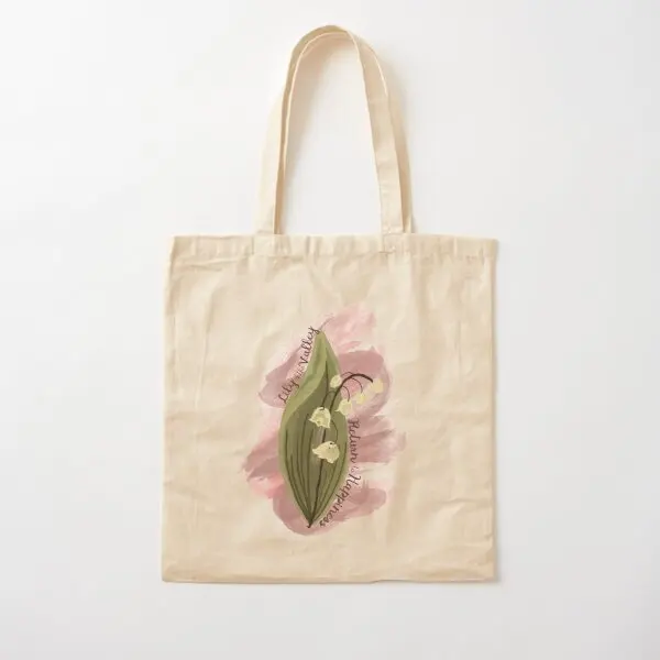 

Return To Happiness Lily Of The Valley Canvas Bag Handbag Unisex Designer Foldable Printed Tote Shopper Casual Ladies Women