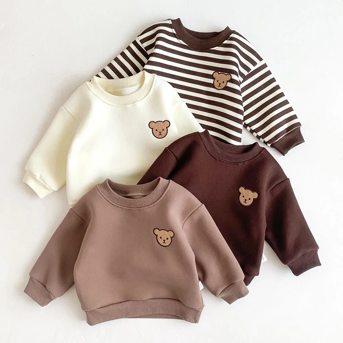 Thicken Sweatshirt Autumn Winter Baby Boys Clothing Cute Hoodies Pullovers Warm Long Sleeves Kids Tops Infant Outerwear Clothes