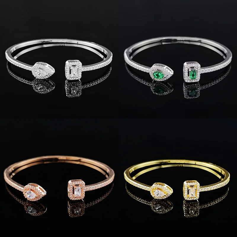Trendy Snake Punk Pear Shape silver color on hand Adjustable Open Bangle For Women Anniversary Gift Jewelry Wholesale | Отзывы и видеообзор -1005003047850266