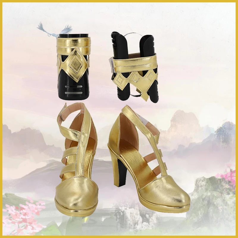 Layla Косплей золотая кожаная опора Обувь Игра Genshin Impact Экзотическая танцовщица